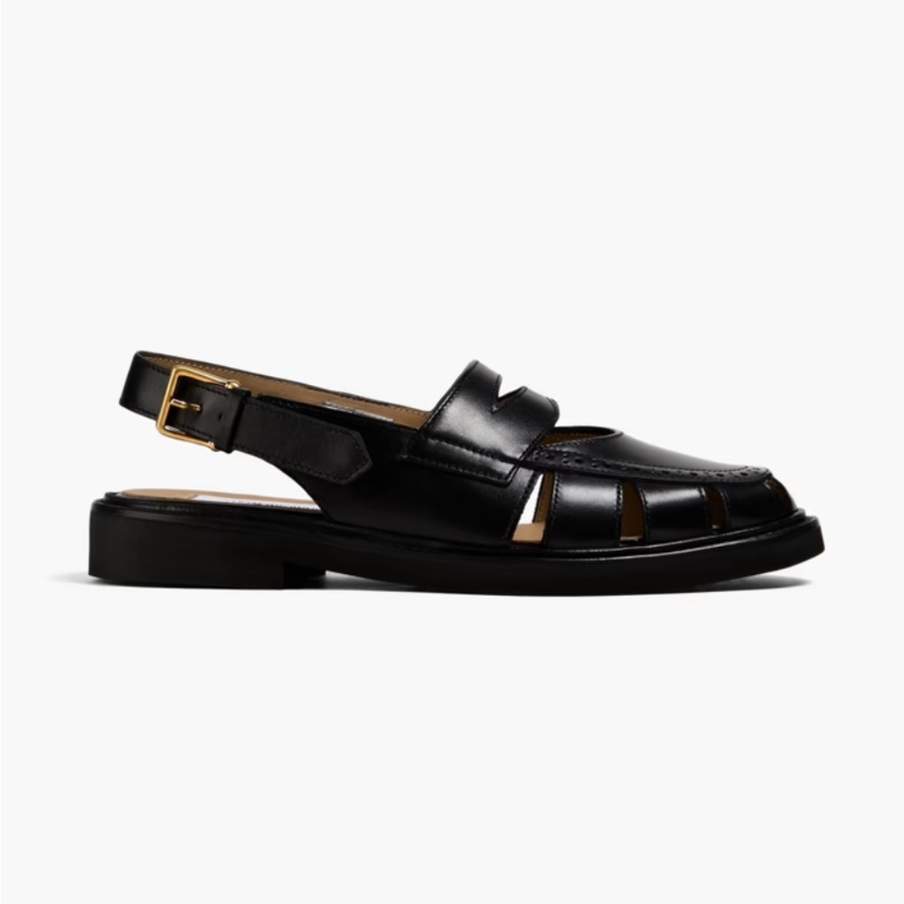 Never worn Thom Browne Black Leather Slingback Sandals